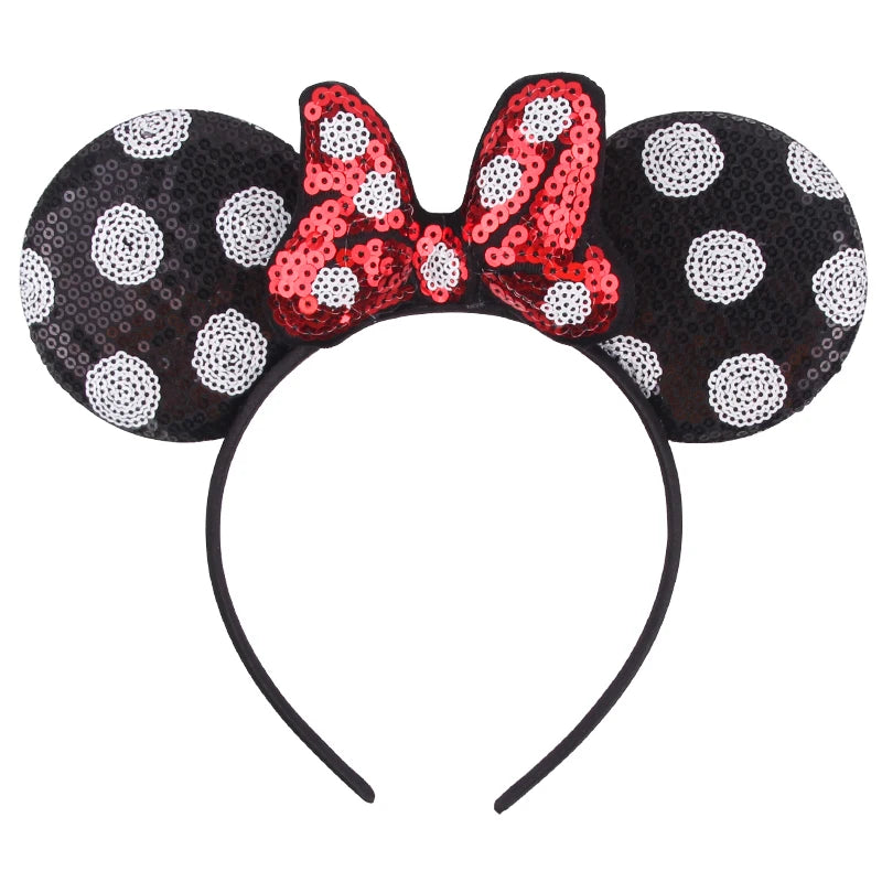 New Valentine's Day Mouse Ears Headband For Girls Women Sequins Love 5"Bow Hairbands Festival Party DIY Hair Accessories Femmes