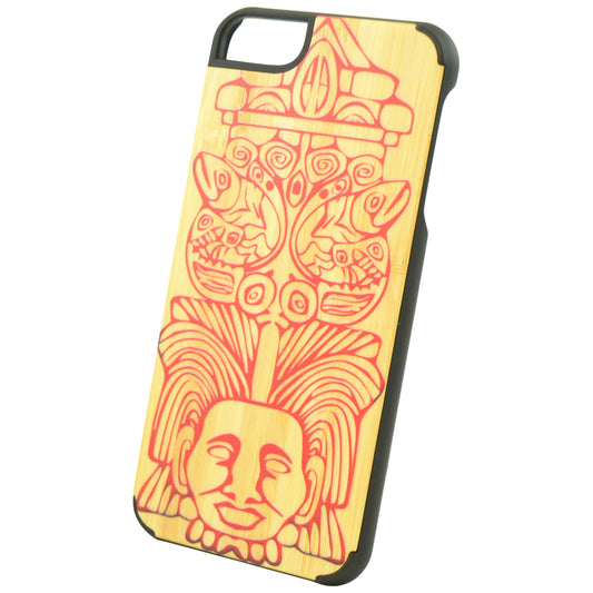Wooden Case iPhone 6 Plus Aztec Tiki Tribal Pattern Bumper Har Red
