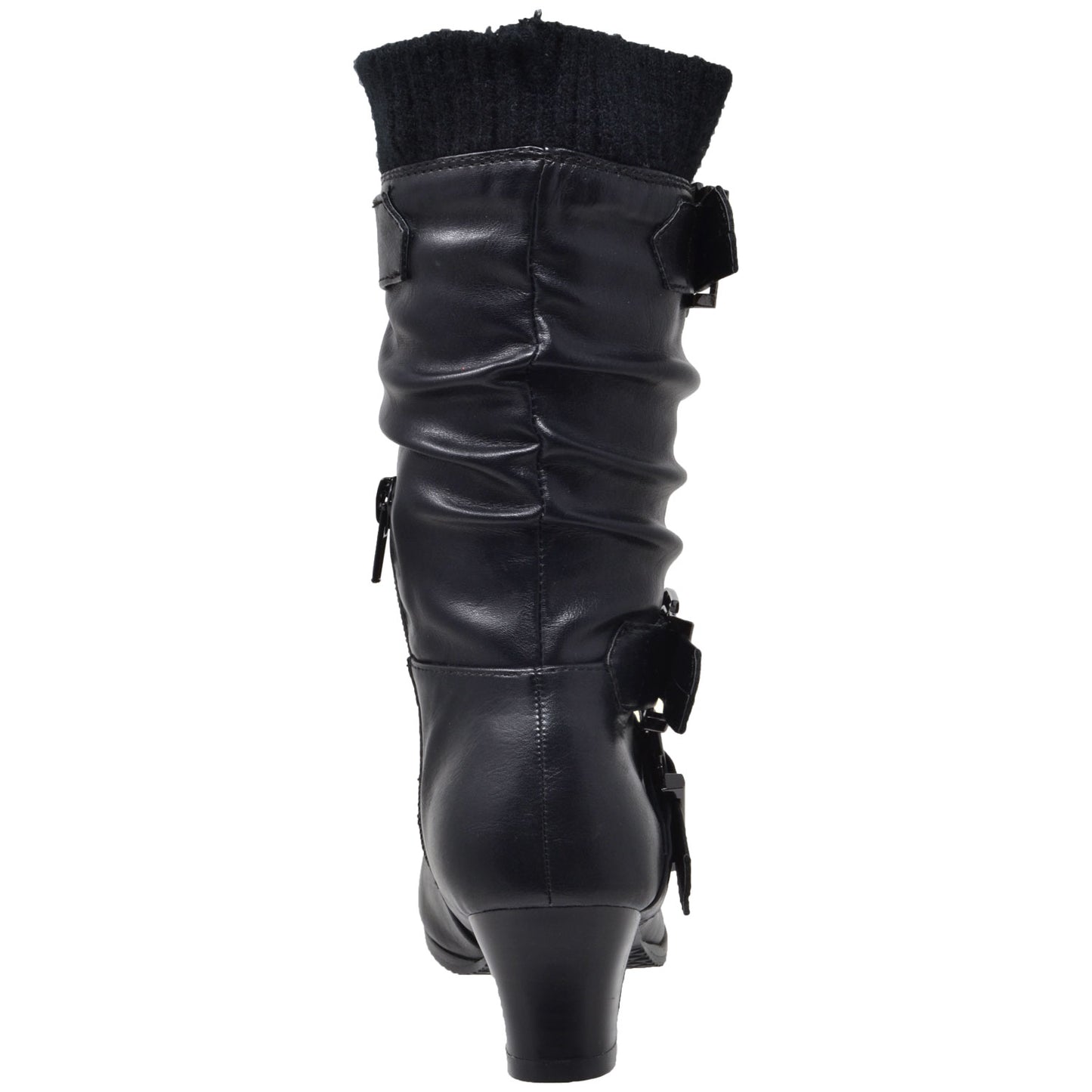 Toddler & Youth Strappy Buckle Heeled Mid Calf Boot