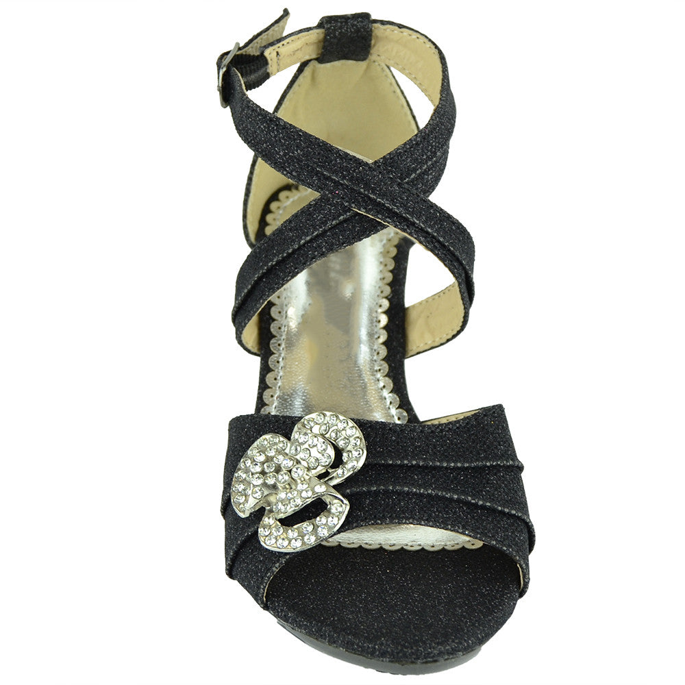 G401 Girl Toddler Colour Glittering Formal High Heel Shoe with Rhinestone -  Buu Buu Fashion
