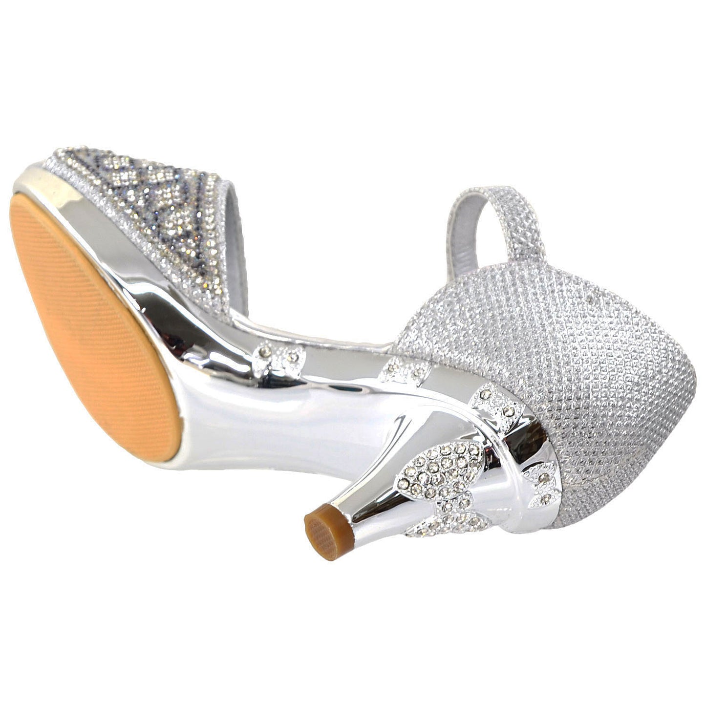 Toddler Youth Girl Open Toe Rhinestone Glitter Heel Dress Sandal Silver ...