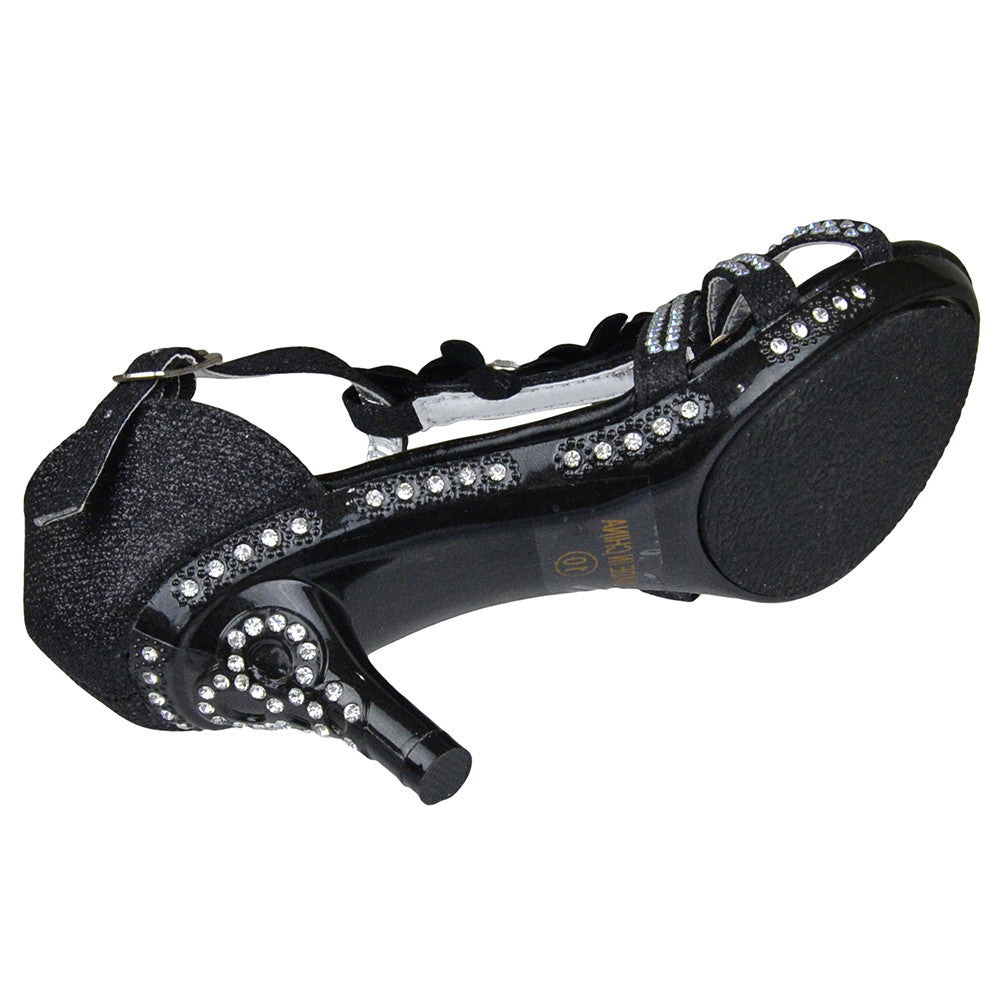 Toddler & Youth T-Strap Flower Low Heel Sandal