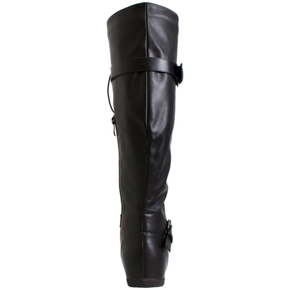 Generation Y Women's Lace Up Combat  Knee High Boots