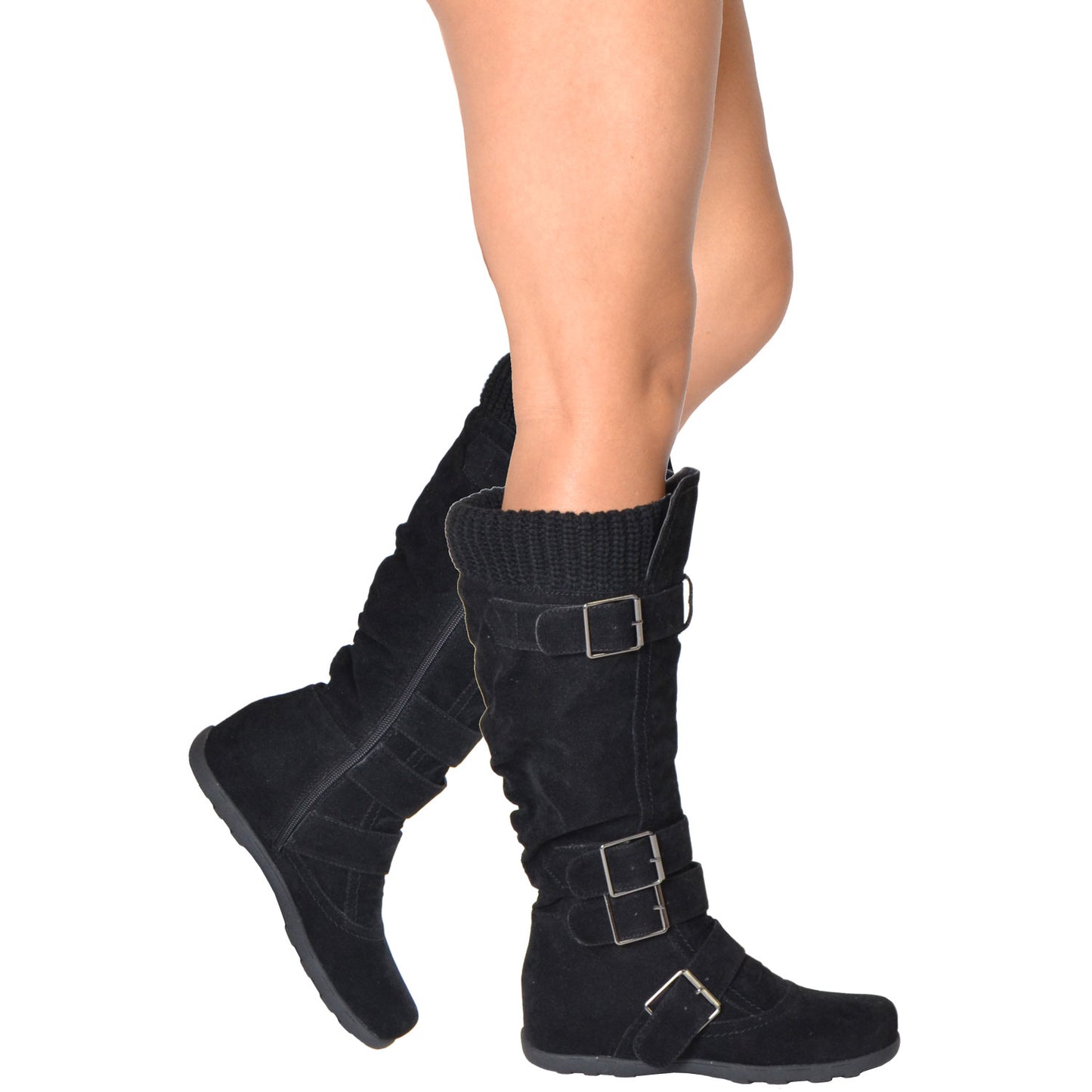 Strappy Knee High Boot
