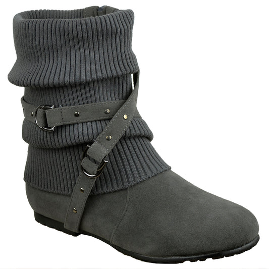 Strappy Knit Ankle Boot