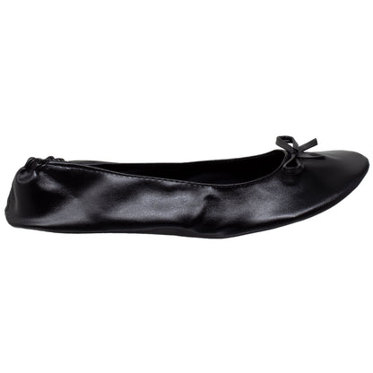Foldable Ballet Flats Women's Travel Portable Comfortable Shoes Black SOBEYO