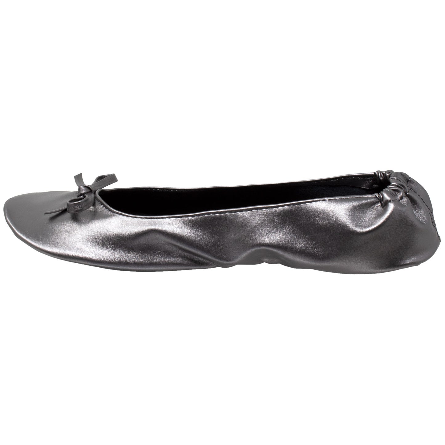 Foldable Ballet Flats Women's Travel Portable Comfortable Shoes Gray PU SOBEYO