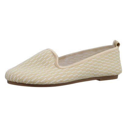SOBEYO Ballet Flats Sweater Soft Rubber Sole Slip-On Casual Shoes