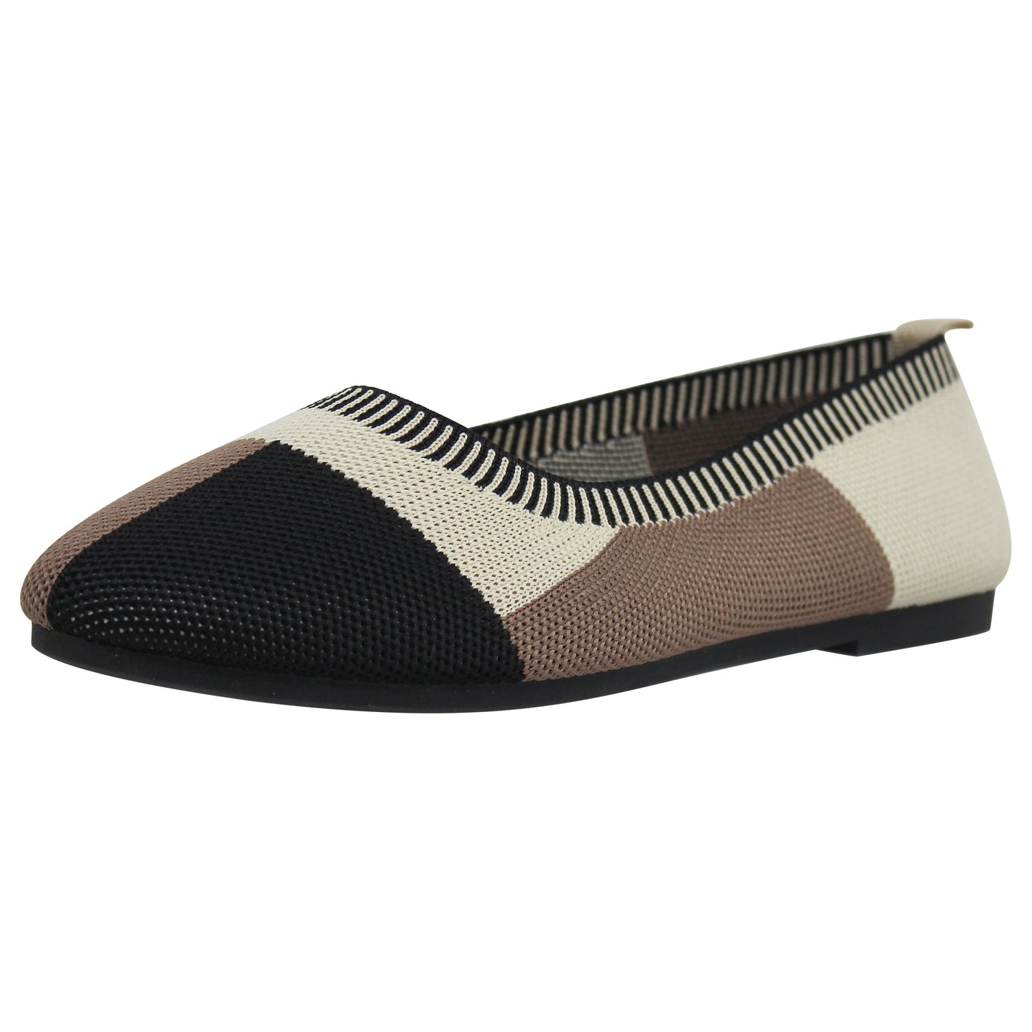 SOBEYO Ballet Flats Sweater Soft Rubber Sole Slip-On Casual Shoes