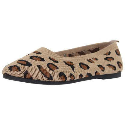 SOBEYO Ballet Flats Sweater Soft Rubber Sole Slip-On Casual Shoes