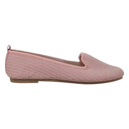 SOBEYO Women's Ballet Flats Sweater Soft Rubber Sole Shoes Pink Suede