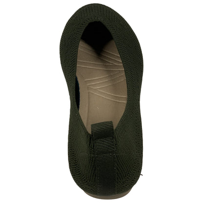 SOBEYO Sweater Round Toe Ballet Flats Soft Foldable Sole Green