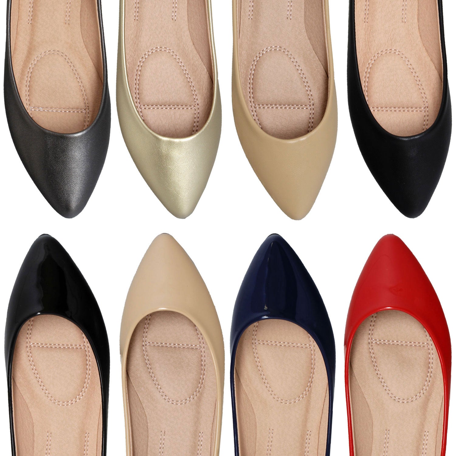 Patent Leather Pointed Toe Ballet Flat – SOBEYO.COM