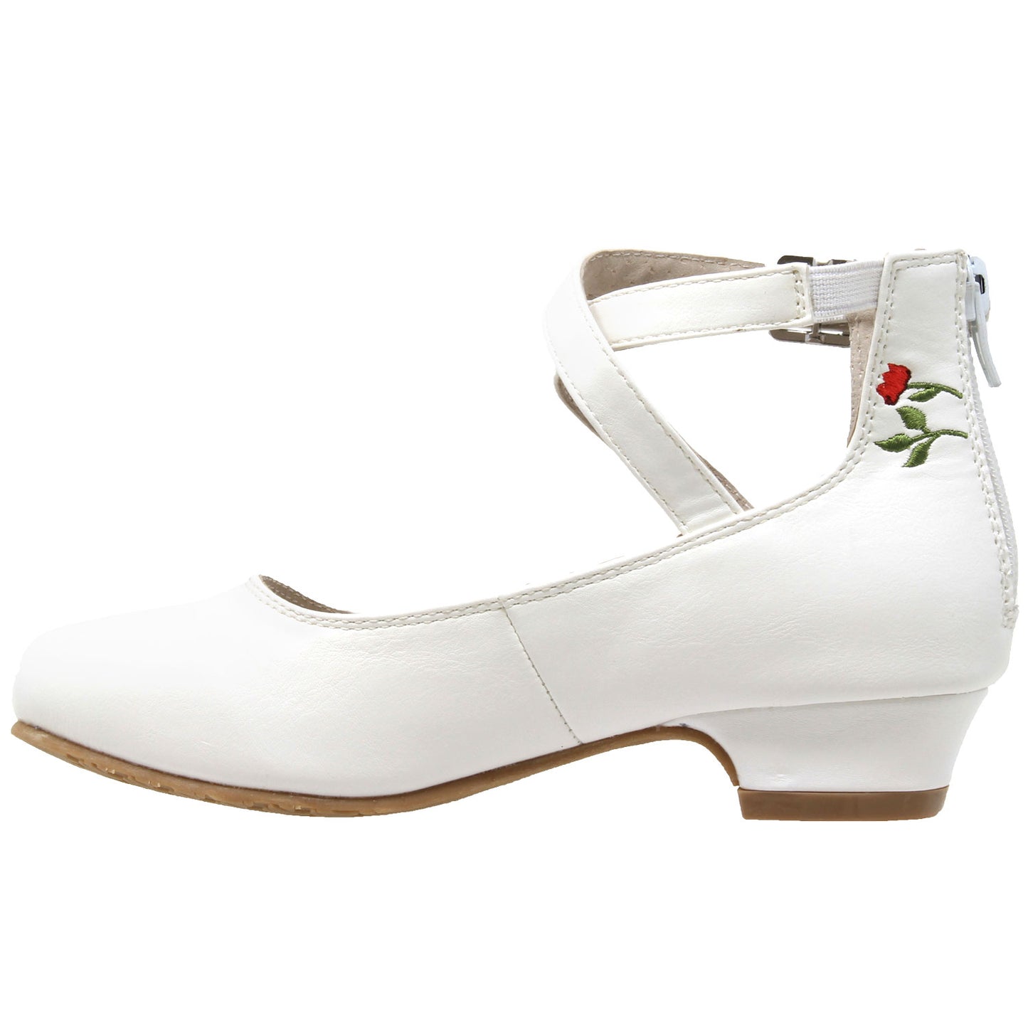 Toddler & Youth Embroidered Flower Mary Jane Pump