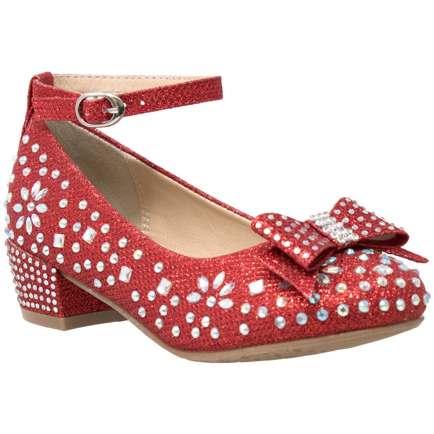Toddler & Youth Glitter Bow Mary Jane Pump