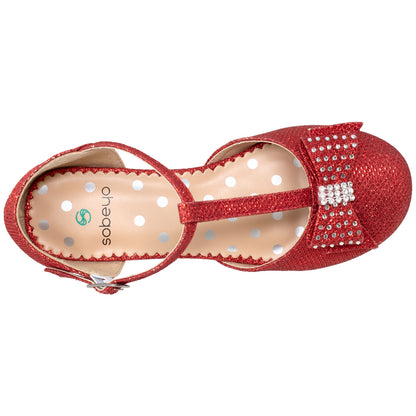 Toddler & Youth T-Strap Glitter Mary Jane Pump