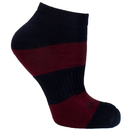 Men's Socks Solid Striped Athletic Perfomance Sport Comfortable No Show Hosiery Burgundy