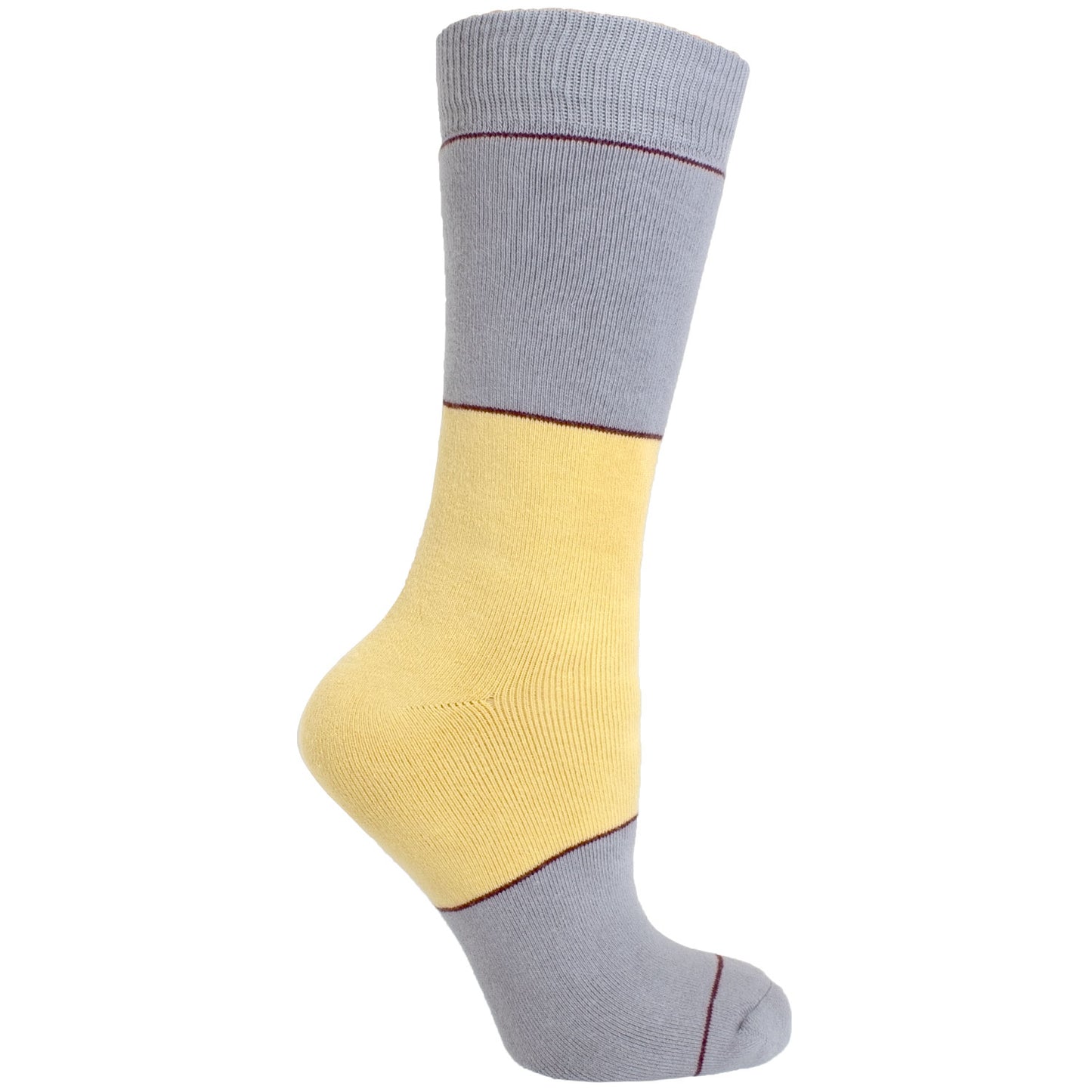 Men's Socks Color Block Striped Athletic Performance Comfortable Mid Calf Crew Socks Yellow