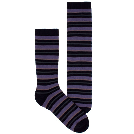 Men's Socks Athletic Sport Performance Durable Striped Mid Calf Crew Socks Black