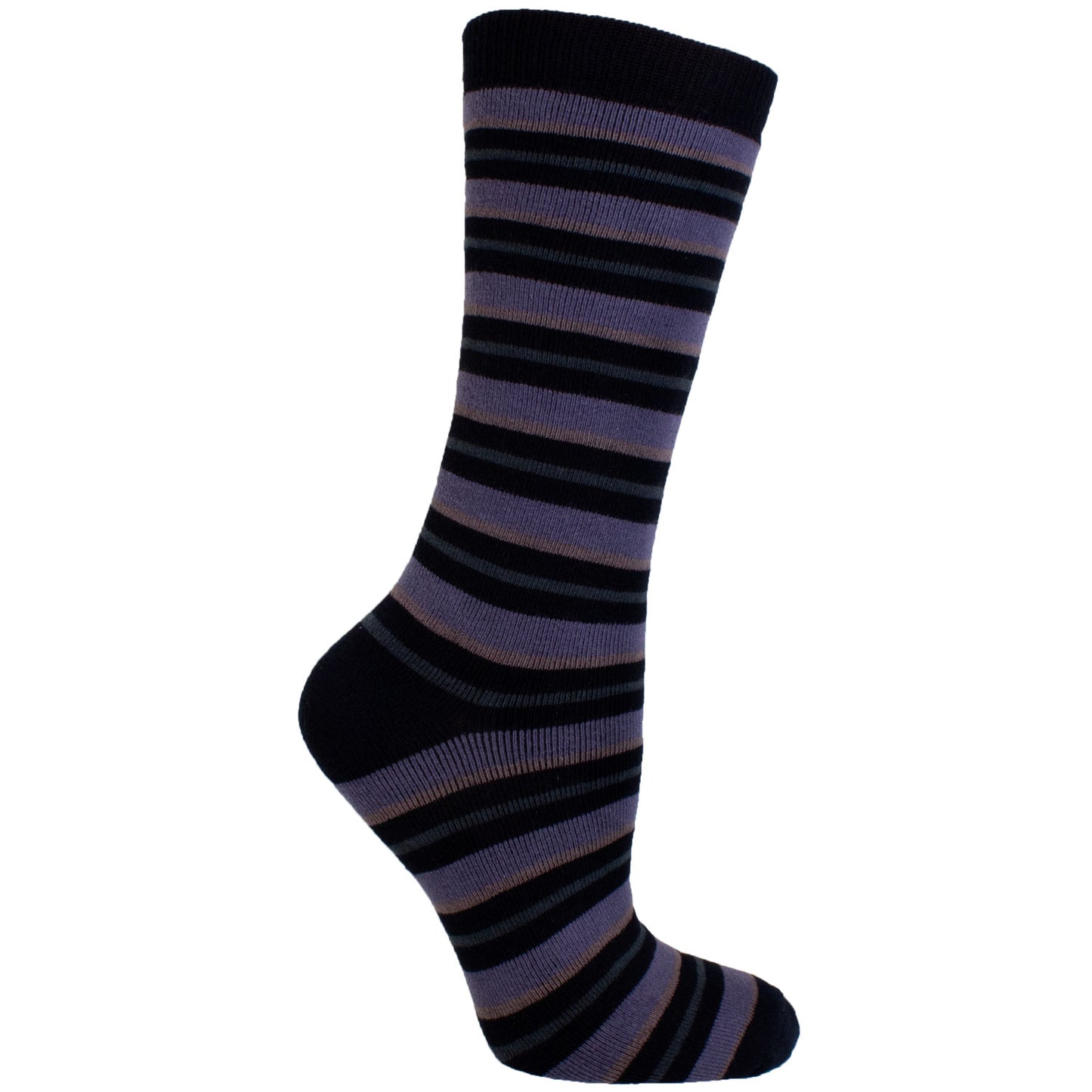 Men's Socks Athletic Sport Performance Durable Striped Mid Calf Crew Socks Black