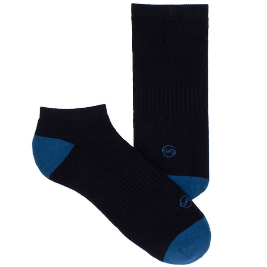 Men's Socks Athletic Performance Sport Colorblock Contrast No Show Hosiery Blue
