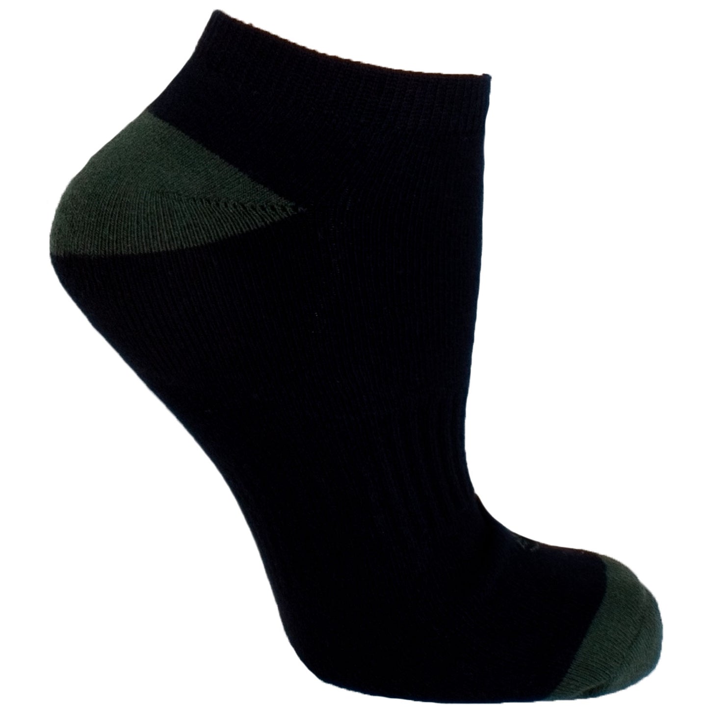 Men's Socks Athletic Performance Comfortable Colorblock No Show Cotton Hosiery Green
