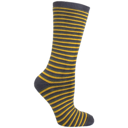 Men's Socks Athletic Performance Hosiery Thin Stripe Mid Calf Crew Socks Yellow