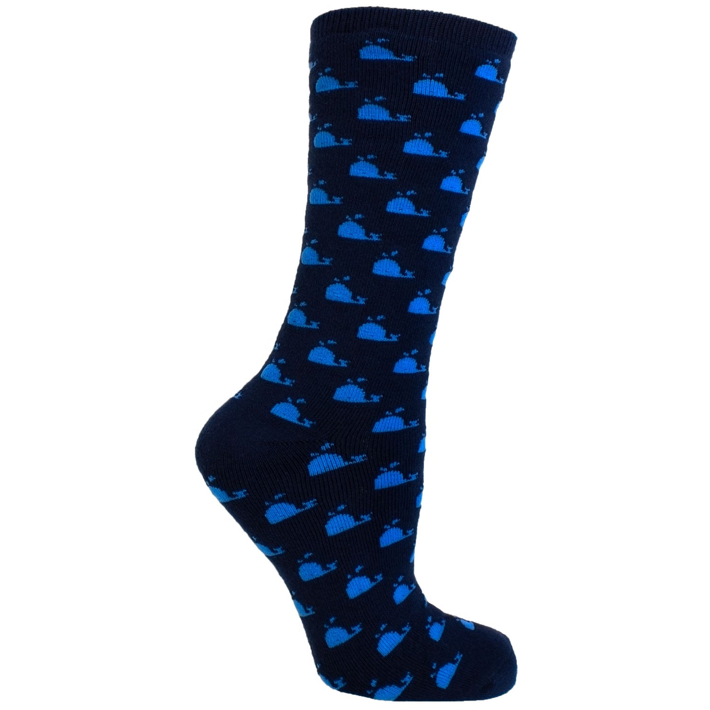 Men's Socks Athletic Performance Sport Whale Pattern Mid Calf Crew Socks Blue