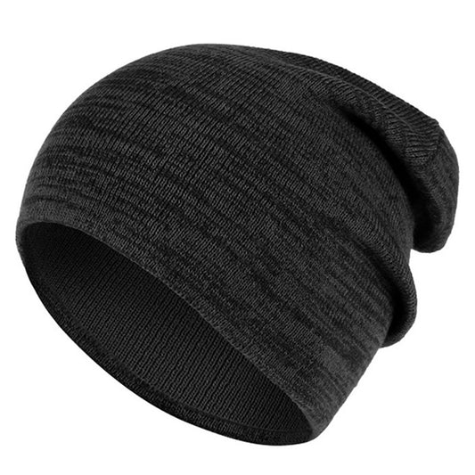 SOBEYO Unisex Reversible Beanie One-Tone Sweater Knit Warm Soft Hats Black