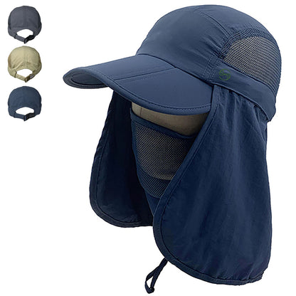 SOBEYO Outdoor Snap Hats Boonie Brim Ear Neck Cover Sun Cap
