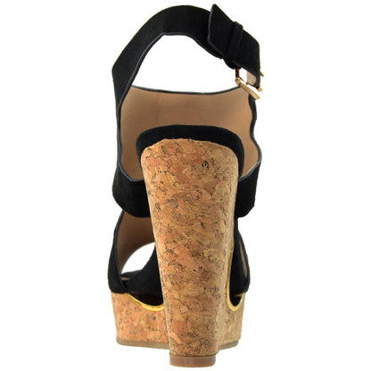 Slingback Peep Toe Platform Wedge Sandal