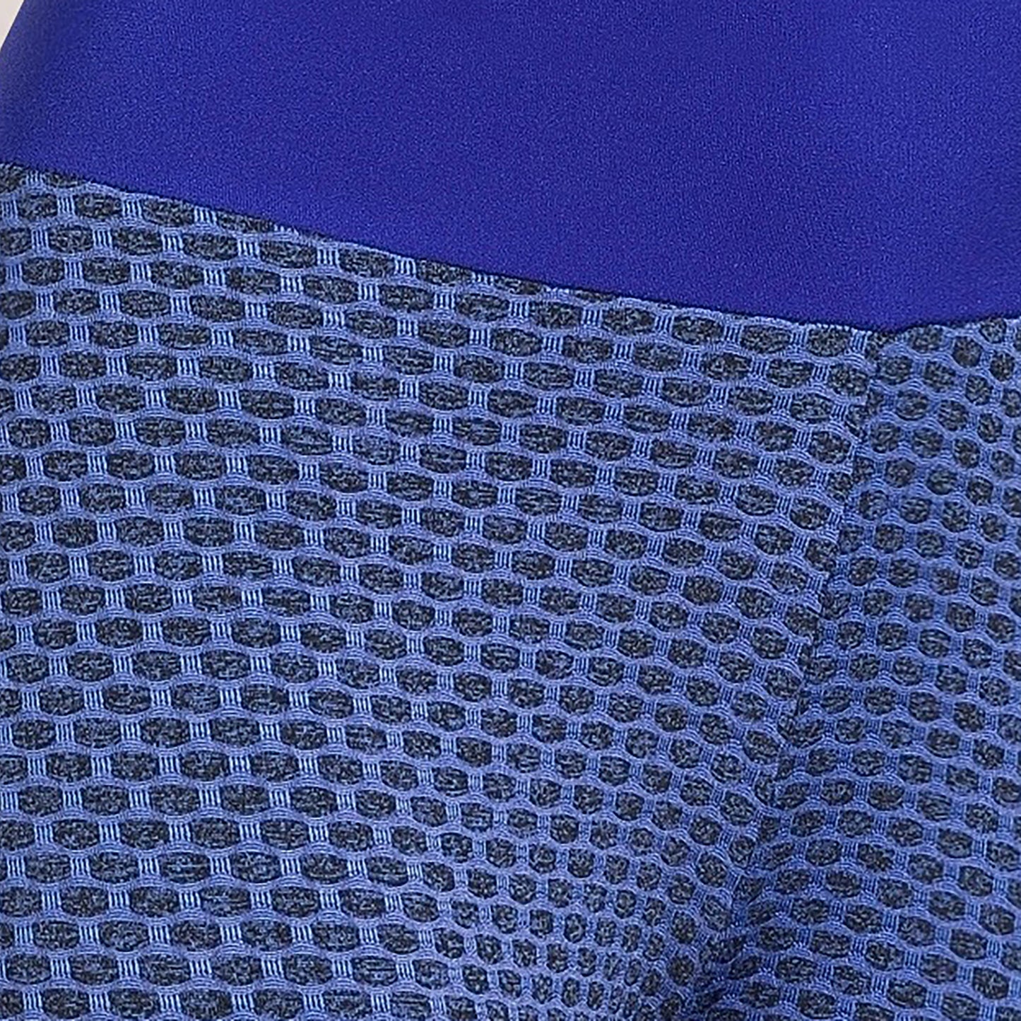 SOBEYO Legging Solid High Waisted Bubble Stretchable Fabric Blue