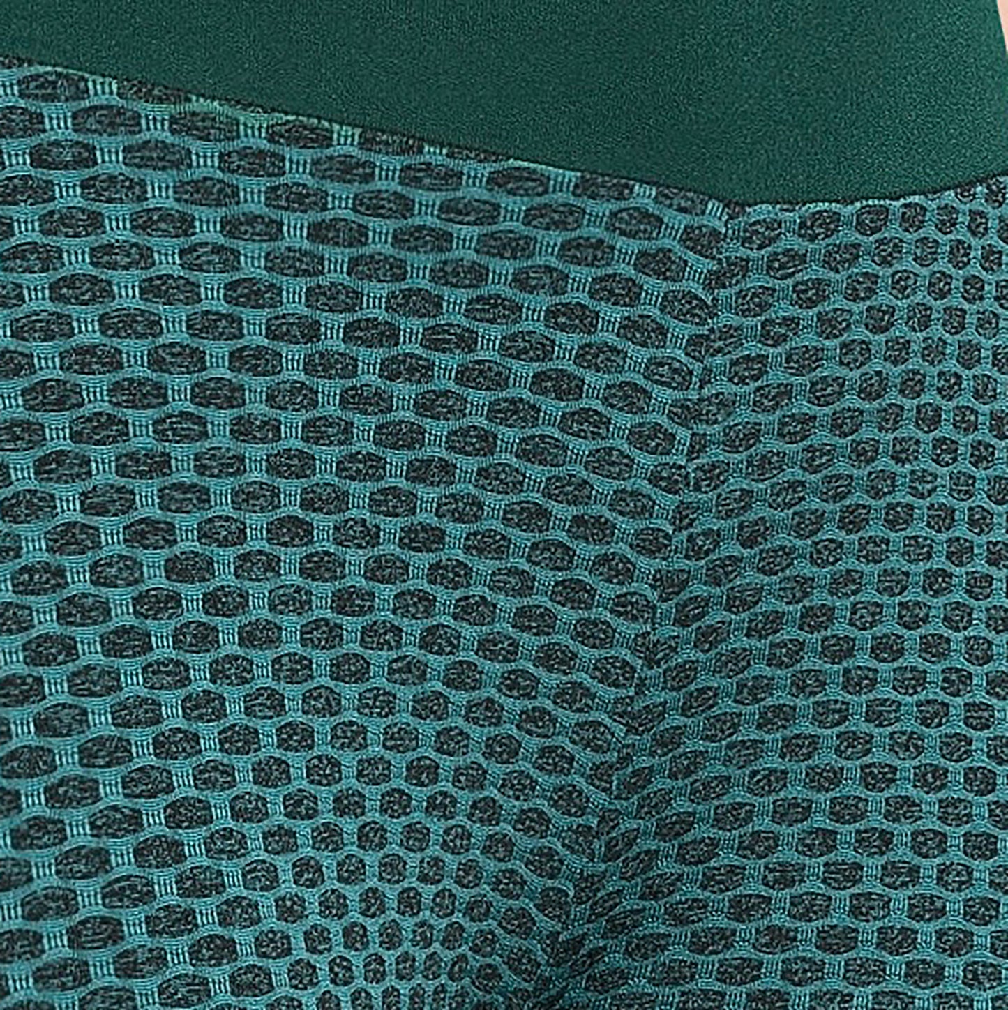 SOBEYO Legging Solid High Waisted Bubble Stretchable FabricTeal