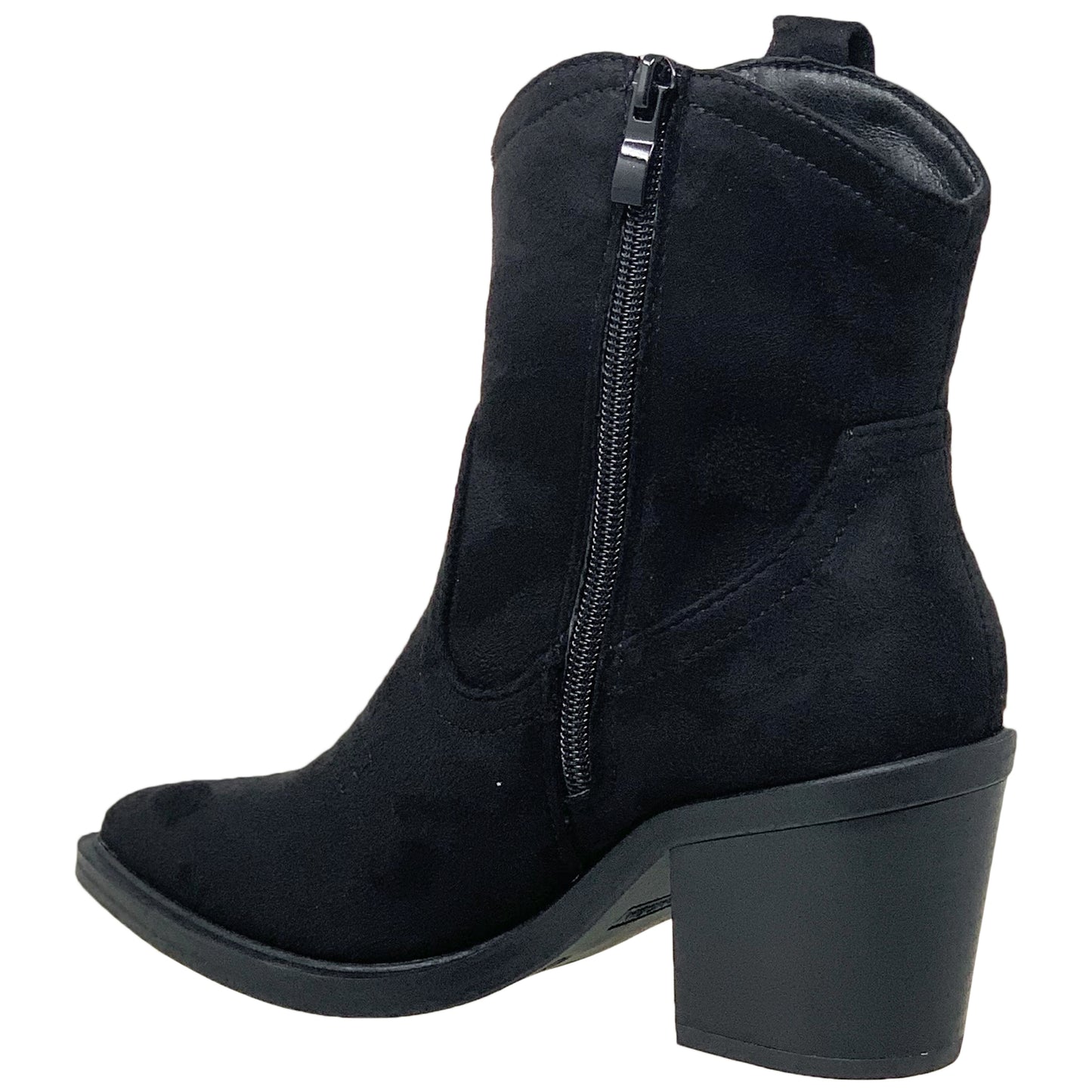 Women's Western Ankle Booties Stitched Cowboy Shoe Toe Side Zipper Closure