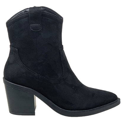 Women's Western Ankle Booties Stitched Cowboy Shoe Toe Side Zipper Closure