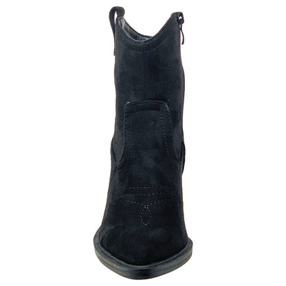 Women's Western Ankle Booties Stitched Cowboy Shoe Toe Side Zipper Closure