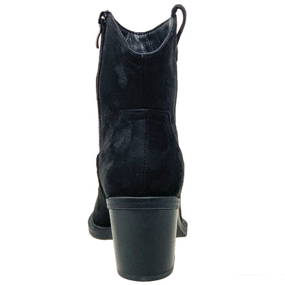 Women's Western Ankle Booties Stitched Cowboy Shoe Toe Side Zipper Closure