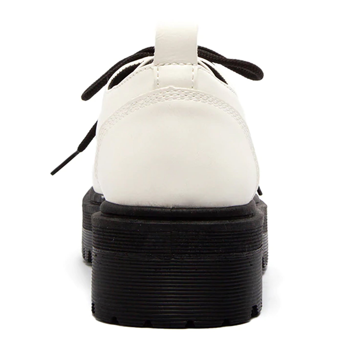 SOBEYO Women's Platform Oxford Lace-up 4 Eyelets Shoes White Nappa