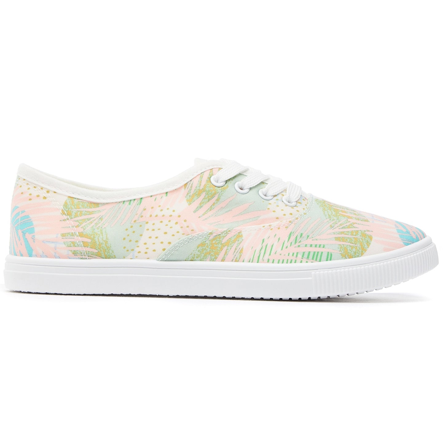 SOBEYO Women's Sneakers Canvas Lace Up Low Top Pink Flora