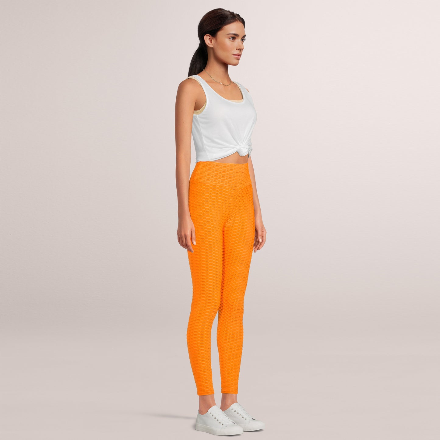 SOBEYO Womens'  Legging Bubble Stretchable Orange