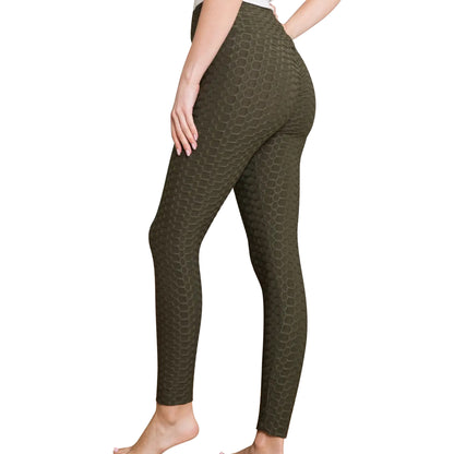 Womens'  Legging Bubble Stretchable Fabric Yoga Fitness Work-out sport Olive