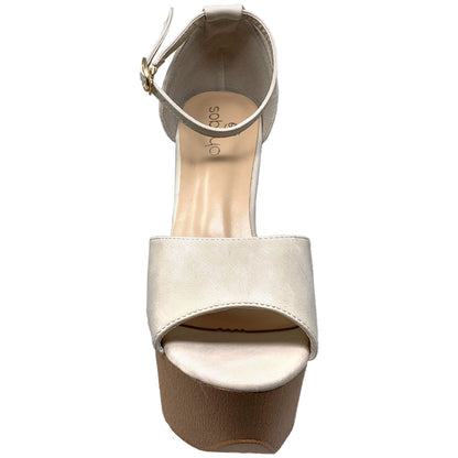 SOBEYO Women Platform Sandals Chunky Heel Closed Back Strap
