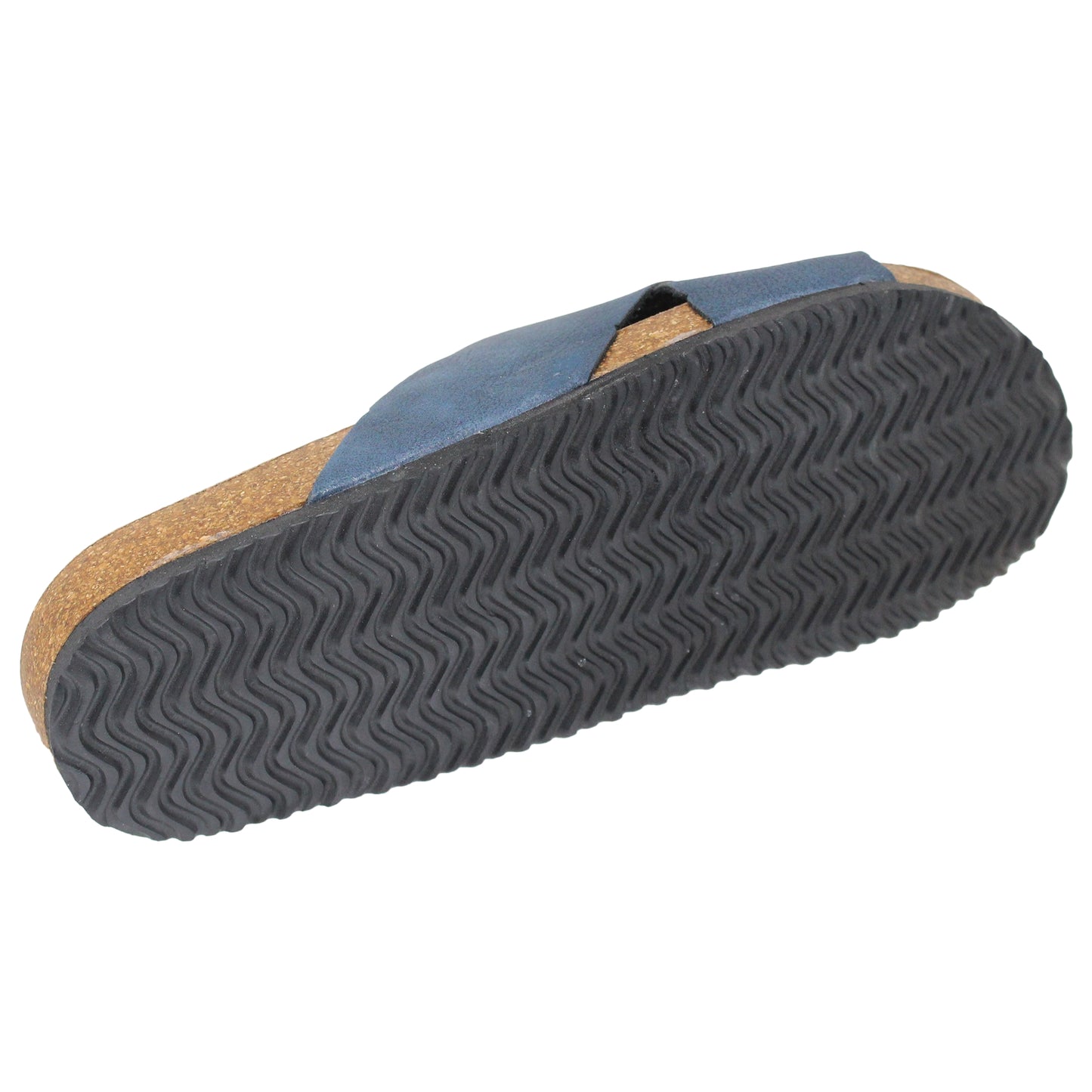 SOBEYO Classic Cork Sandals Criss-Cross Strap Slip On Navy Blue