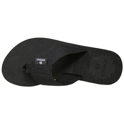 SOBEYO Thong Platform Sandals Soft Light-Weight Sole Flip Flop Wedges Black
