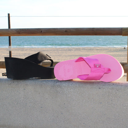 SOBEYO Thong Platform Sandals Soft Light-Weight Sole Flip Flop Wedges Pink