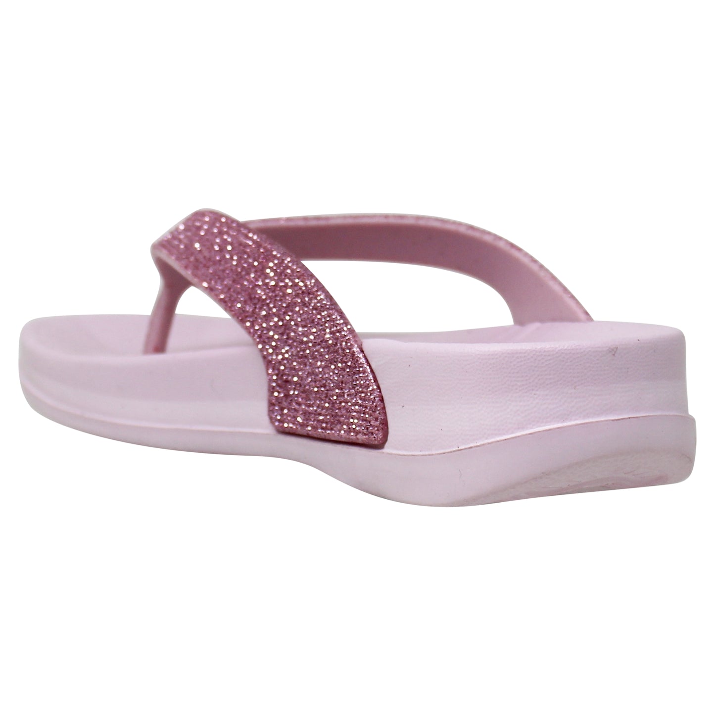 SOBEYO Womens Flat Platform Sandals Light-Weight Glitter Flip Flop Thong Pink
