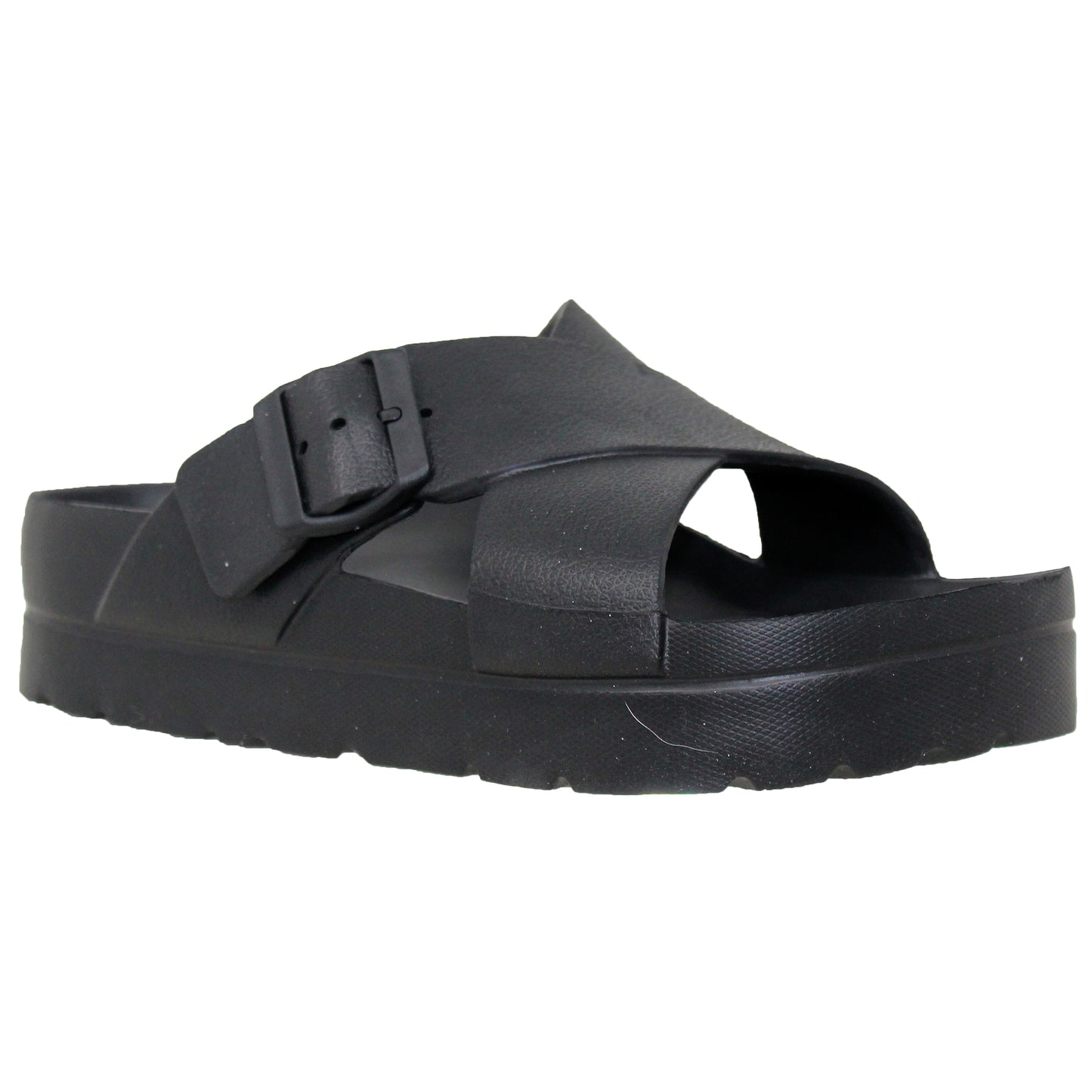 SOBEYO Buckles Criss-Cross Strap Sandals Light-Weight EVA Flip Flops