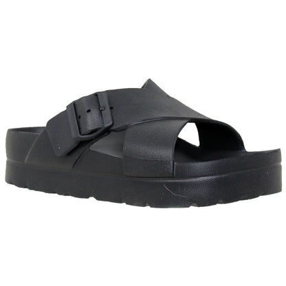 SOBEYO Buckles Criss-Cross Strap Sandals Light-Weight EVA Flip Flops