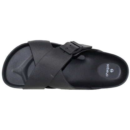 SOBEYO Buckles Criss-Cross Strap Sandals Light-Weight EVA Flip Flops