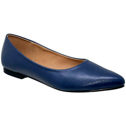 SOBEYO Women's Pointed Toe Flat Genuine Leather Memory Foam Cushion